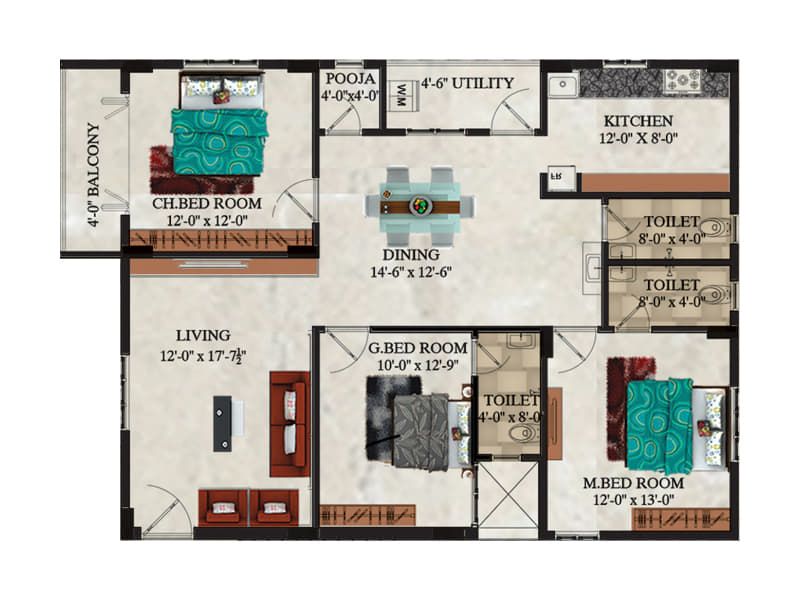 Sai Lalitha Homes Floor plan